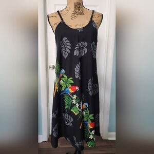 Barefoot Attitude Hawaiian Parrot Print Dress Tropical Tank